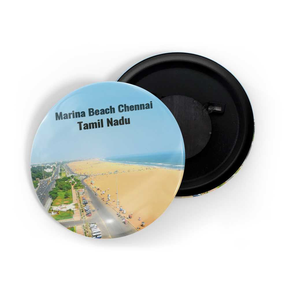 dhcrafts Fridge Magnet Multicolor Marina Beach Chennai Tamil nadu Tourist Place Glossy Finish Design Pack of 1 (58mm)